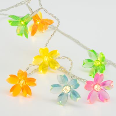 China Battery Operated LED Chian Flower 16L Sakura Light Plastic Fancy Chain Light Garden Decoration for sale