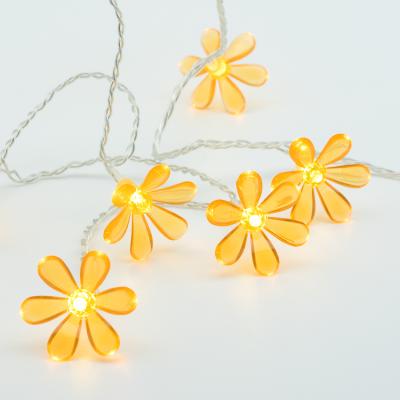 China Battery Cable Light Chian The Flower Fancy Light String For Garden 16L Plastic Christmas 5mm Warm White Light Chian Clear for sale