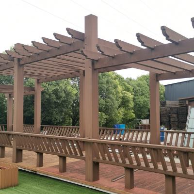 China Outdoor Waterproof Pavilion Easily Assembled Wooden Plastic Pergola for sale