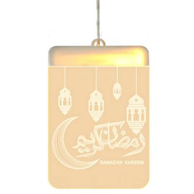 China Eid Ramadan Party Decoration Home Decoration Muslim Islamic 3D Illusion LED Light Eid Mubarak Night Light Ramadan Decorations for sale