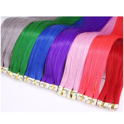 China Wholesale Fashion Fashion Wig Piece Clip In Gorgeous Monochrome Gradient Color Ear Wig Colorful Clips In Wig for sale