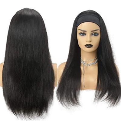 China Wholesale Cheap Natural Bobo Hair Wigs 100% Straight Virgin Brazilian Human Hair Wigs Headband For Black Women None Lace Up Wigs for sale