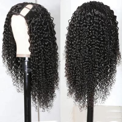 China Left Side Full Volume 130% Density Curl Hair 100% Unprocessed Virgin Hair Wigs Deep Curly Thick Curly Virgin Hair Part Wigs for sale