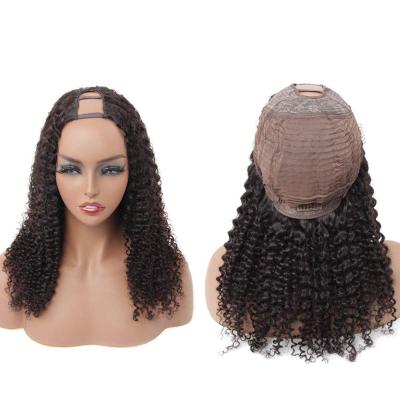 China Wholesale Fashion Cheap Price 150% Brazilian Kinky Curly Hair Hairpiece 10a U Part Wigs for sale