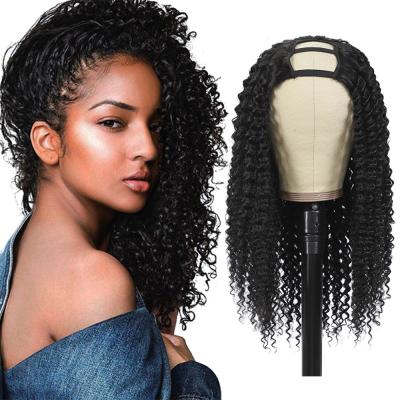 China Fashion 150% Density Full Body Hair Left Side U Part Thick Deep Curly Virgin 100% Human Hair Wigs Unprocessed for sale