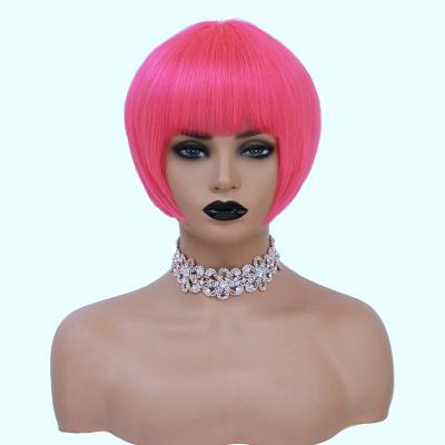 China Fashion factory wholesale remy straight hair wig pink hair wig for black women fashion style with a varietyof styles for sale