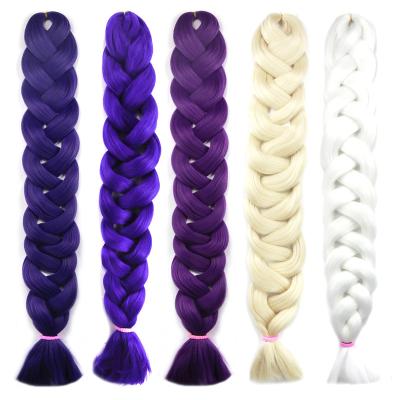 China Factory Supply 24inch High Temperature Fiber Direct Attachments Hair Braids Solid Color Synthetic Hair For Braids for sale