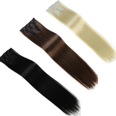 China Wholesale Hot Selling Soft Clean Seamless Clip In Extension Matte Silk Hair Piece High Temperature Hair Extension for sale