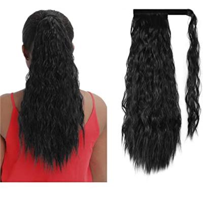 China Wholesale Vigorous Thick Wrap Ponytails Synthetic Curly Hair Ponytail Hair Extensions Curly Hair Ponytail Hair Extensions Cut Wave Color Women for sale