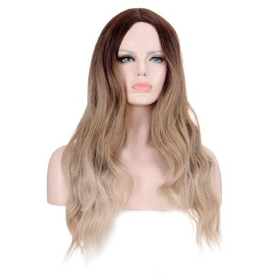 China Fashion wigs curly hair dyed gradient along foreign trade wholesale best-selling wigs rose net spot for sale