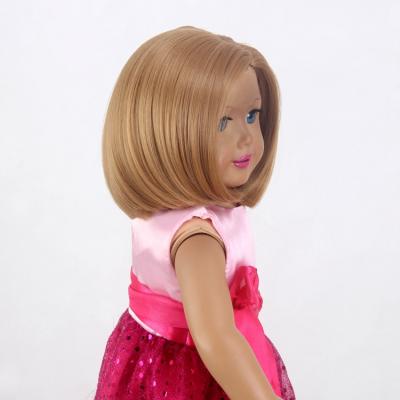 China Wholesale Hot Sales Regular Wave Short American Straight Hair Wigs Girl Doll Wig 18 Inches for sale