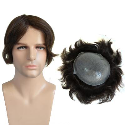 China Hair New Arrival 100% Human Hair Toupee Injected Basic Super Thin Invisible Knots Skin Hairline Natural Hairpiece For Men for sale