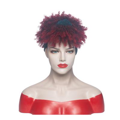 China Wholesale Peruvian Fashion Afro Synthetic Short Kinky Curly Wigs Mixed Color For Woman for sale