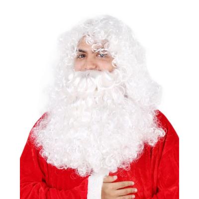 China Hot Selling Santa Natural Wave Cosplay Wigs White Wig Body Wave Synthetic Hair Cosplay Wig Beard Christmas Gift For Christmas for sale