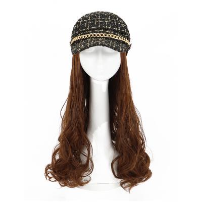 China Synthetic Hair Wig Fashion Wave Hair Wig Women Long Curly Hair Synthetic Wigs Cap Autumn Winter Wholesale Regular Natural Wigs Extensions for sale