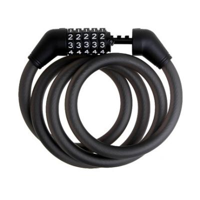 China Steel Bike Locks Cable 4 Feet Coiled Safe Adjustable Cable Set Your Own 5 Digit Combination Electric Bike Scooter Lock for sale