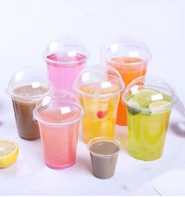 China Eco-Friendly china Factory PET Clear Plastic Disposable lced Coffee Cup with Lids Wholesale Cold Drinking Cup for sale