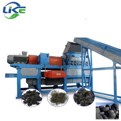 China Playgroud Used Tire Shredding Grinder Tire Steel Wire Separator Tire Recycling Equipment for sale