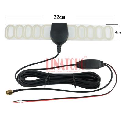 China Plastic Active Auto Analog DVB-T DVB-T2 ATSC BID Signal Amplifier Car Digital TV Antenna for sale