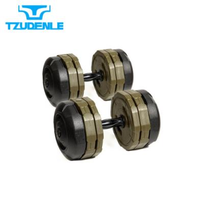 China Universal FACTORY SUPPLY 20 KG X 2 Dumbbell Adjustable Gym PE Plastic for sale