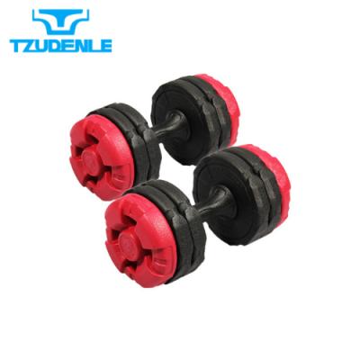 China OEM ODM 10 Kg Universal PE Plastic Fitness Adjustable Dumbbell Sets New Type for sale