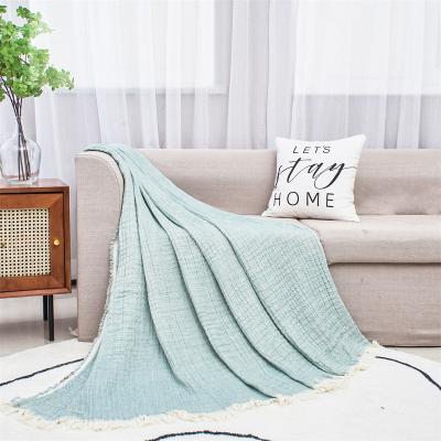 China 2022 NEW Anti-Static Wholesale Soft Warm Newborn Baby Gift 100% Baby Waffle Blanket Cotton Wraps 170x210cm for sale