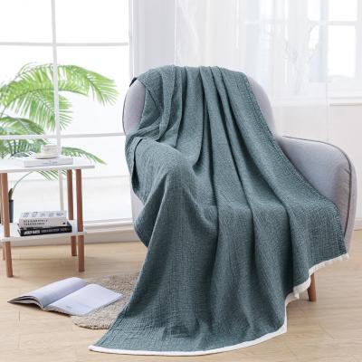 China New Design Waffle Blanket Wholesale Fashionable Cotton 100% Organic Cotton Knitted Blanket Home Decoration for sale