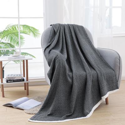 China Wholesale Price Anti-Static Custom Cotton Throw Blankets Cheap 4-Layer Blankets & Throws for sale