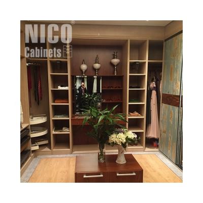 China NICOCABINET Adjustable European Style Modular Designs (Size) Modern Solid Wood Hotel Panel Furniture Wardrobe For Sale for sale