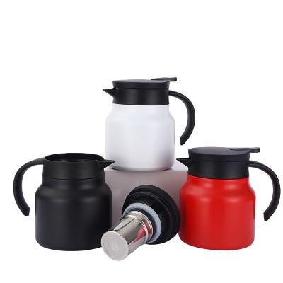 China New 1 Liter Portable Stainless Steel Vacuum Sustainable Coffee Beverage Dispenser Double-Wall Insulated Or Fresh Pot With Lid And Handle for sale