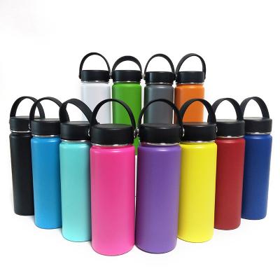 China Viable Custom Running Sport Gym Double Wall Logo Stainless Steel Powder Coated Leakproof Lid Water Bottles Keep Drinks Cold for sale