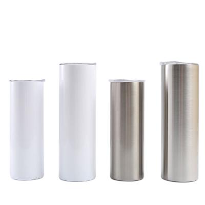 China Wholesales Viable Custom Double Walled Sublimation 20oz Skinny Silver Tumblers Stainless Steel for sale