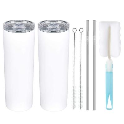 China Amazon Sustainable 2022 Top Selling No Lean 20 oz Sublimation Straight Tumblers Tapered Clear Tumbler With Lid And Straw for sale