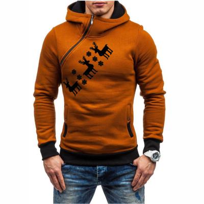 China Anti-pilling men's long sleeve cotton men's sports wear casual hoodie fashion christmas deer pullover hooded sweater for men for sale