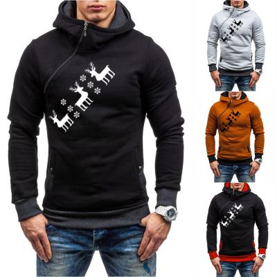 China 2021 New Fashionable Men's Hoodie Sweatshirt Print Anti-Shrink Long Style Warm Animal Christmas Print Deer Sleeve Hoodie For Men for sale