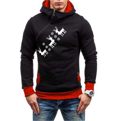 China 2012 New Fashion Color Zipper Christmas Print Deer Anti-pilling Long Sleeve Hoodie Custom Creative Style Warm Animal Fit For Men for sale