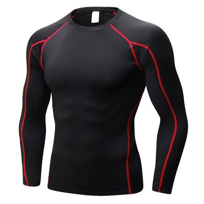 China Mens Long Sleeve Anti-UV Compression Sports Shirts Muscle Base Layer Thermal Running Top Exercise Workout Top Sweatsuit For Men for sale