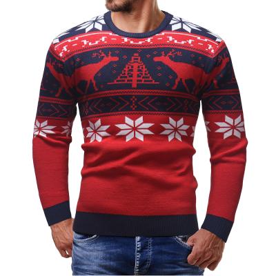 China Winter Christmas Fashionable Casual Ugly Sweater Anti-Wrinkle Jacquard Knit Jumper Mens Long Sleeve Crew Neck Sweater For Men for sale