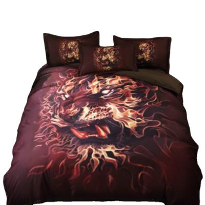 China Anti-pilling Wholesale 3d real polyester microfibra fabric shooting pillowcase quilt cover digital printing bedding set for sale