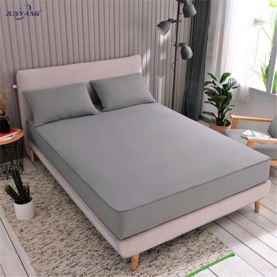 China Wholesale Simple Full Cover Surrounded Design Deep Pocket Fitted Sheet Mattress Protector Solid Sanding Cover For Bed for sale