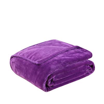 China PORTABLE Custom Micro Fiber Factory Direct Supply Super Soft Solid Multi Size Flannel Fleece Throw Blanket for sale