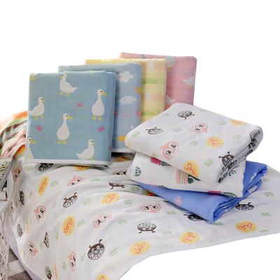 China Hot Selling 100% Organic Cotton Anti-Static Douoble Jacquard CottonMuslin 6 Layers Receiving Baby Wrap Covering for sale