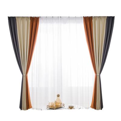 China Wholesale Luxury Nordic Style Blackout Double Color Blackout Window Curtain Fabric Finished Sunshade Drapes for sale