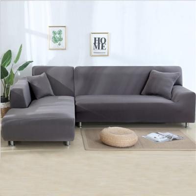 China Wholesale Custom Solid Color Reusable L Shape Elastic Polyester Spandex Cover Stretch Magic Sofa Cover for sale