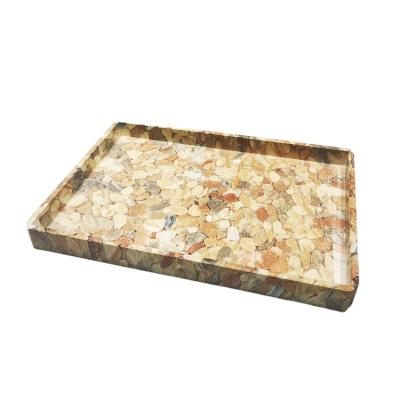 China Manufacturers selling luxury gorgeous stone texture low serving tray FWD-22 for sale