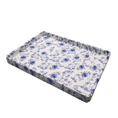 China Customized Blue And White Porcelain Texture Acrylic Stacking Trays FWD-23 for sale