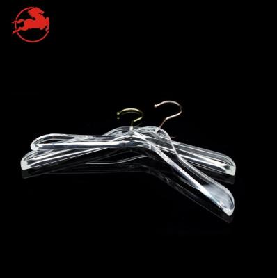 China DISPLAY Brand Clothing Store Mall Clear Acrylic Transparent Metal Hook Clothing Hanger for sale