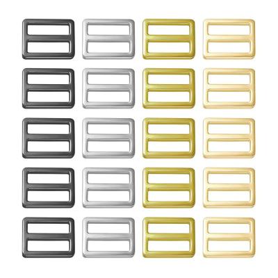 China Custom High Quality Eco-friendly Tri Glide Gold Brass Metal Buckle For Bag Strap Adujuster Bag Buckle for sale