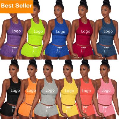 China Poyan 11 Color Breathable Multicolor Conjunto Mujer Tank Top And Lady Biker Shorts Two Piece Yoga Set Of Shorts Set Women'S Shorts for sale