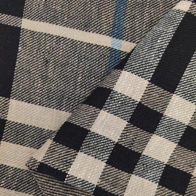 China Breathable Yarn Dyed Plaid French Sheer Linen Shirts Dresses Pants Clothing Fabrics for sale